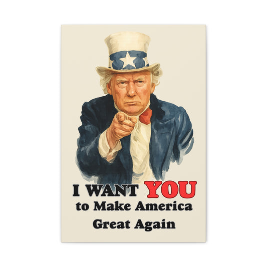 Trump “I Want YOU to Make America Great Again” Canvas Wall Art